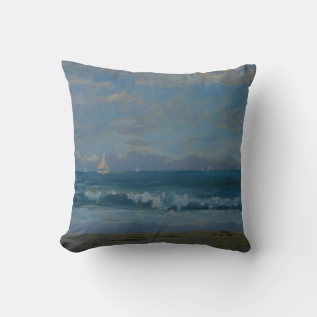 Thurlestone Beach Throw Pillow (Front)