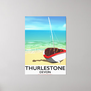 Thurlestone South Devon travel poster Canvas Print