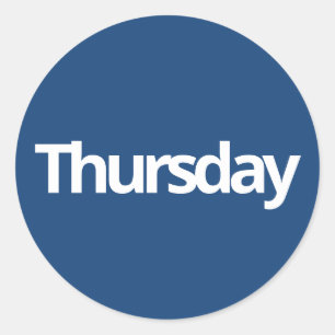 Thursday day planning supplies simple navy white classic round sticker