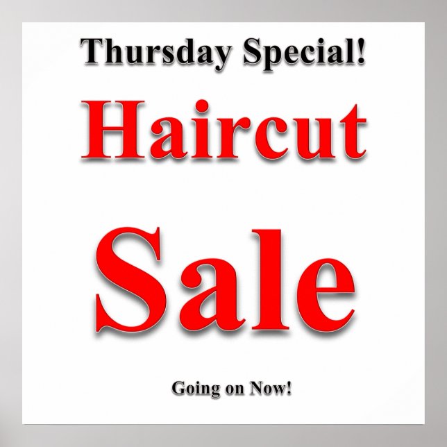 Thursday Haircut Sale Poster Matte (Front)