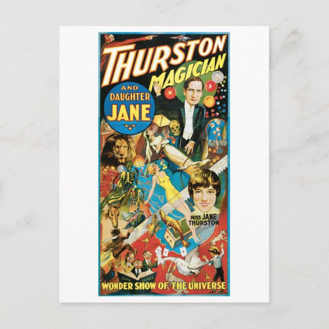 Thurston Magician & Jane ~ Vintage Magic Act Postcard (Front)