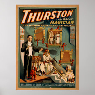 THURSTON Magicien Illusionniste VAUDEVILLE Poster