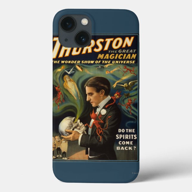 Thurston the Great Magician Holding Skull Magic Case-Mate iPhone Case (Back)