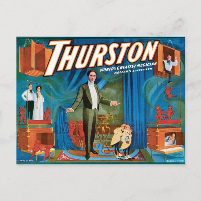 Thurston Vintage 1910 Magician Poster Postcard (Front)