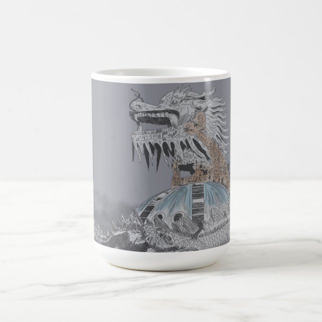 Thuy Tien Lake Abandoned Water Park Illustration Coffee Mug (Center)
