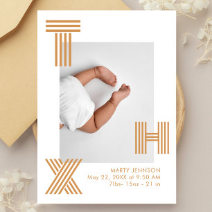THX Cute Geometric Letters Photo Baby Shower Thank You Card