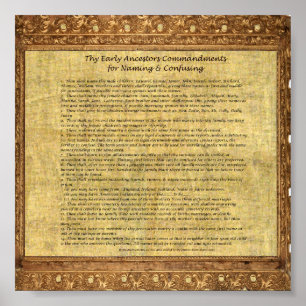 Thy Early Ancestors Commandments - Plainer Version Poster