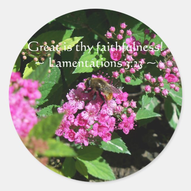 Thy Faithfulness Classic Round Sticker (Front)