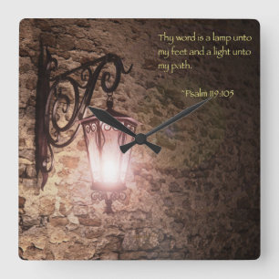 Thy word is a lamp square wall clock