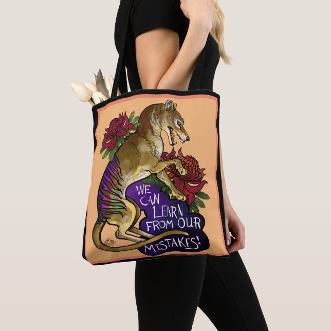 Thylacine We can Learn Tote Bag (Close Up)
