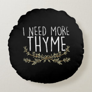 Thyme Herb Plant  Round Pillow