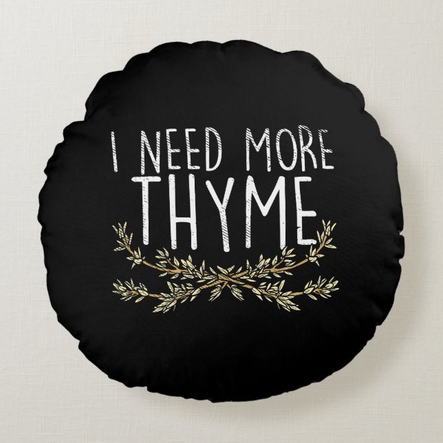 Thyme Herb Plant  Round Pillow (Front)