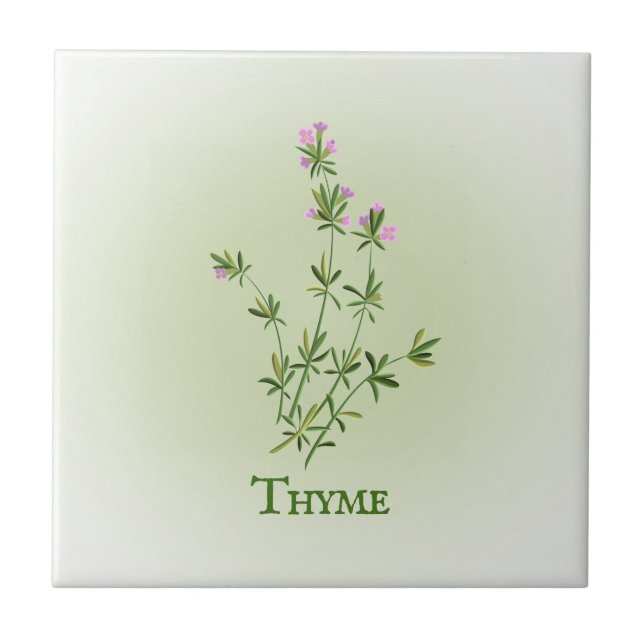 Thyme Herbal Design Ceramic Tile (Front)