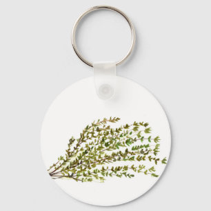 Thyme herbs kitchen art watercolour painting keychain