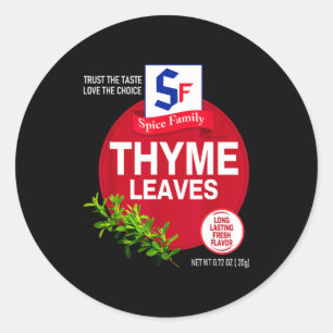 Thyme Leaves Halloween Sce Costume Group Matching  Classic Round Sticker