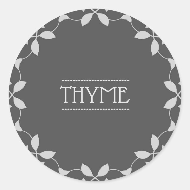 Thyme Spice Jar Sticker Labels (Front)