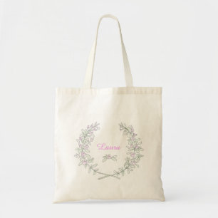 Thyme sprigs wreath art personnalisées sac de nom