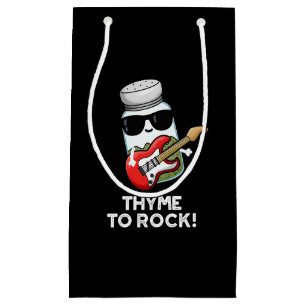Thyme To Rock Funny Herb Pun Dark BG Small Gift Bag