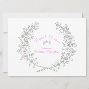 Thyme wreath art nuptiale douche invitation