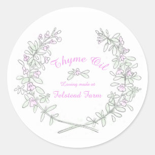 Thyme wreath art Thyme huile sticker