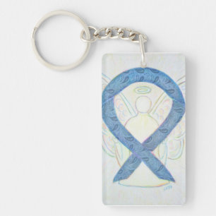 Thyroid Awareness Ribbon Angel Key chain