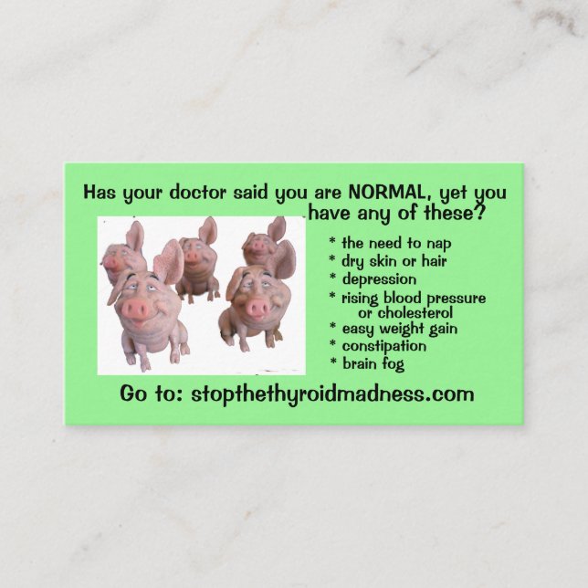 THYROID BUSINESS CARDS can change lives! (Front)