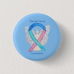 Thyroid Cancer Angel Awareness Ribbon Pins