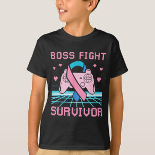 Thyroid Cancer Awareness Boss Fight Survivor Gamer T-Shirt