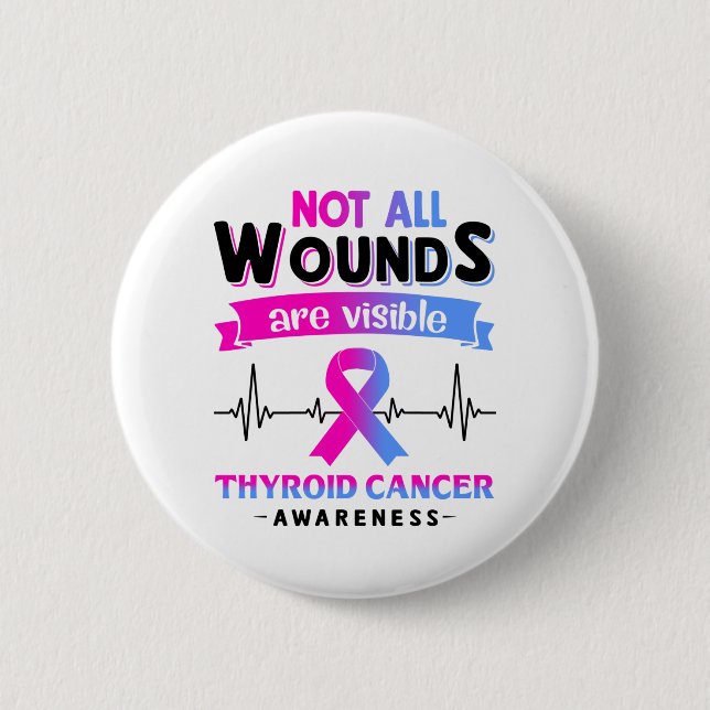 Thyroid Cancer Awareness Month Ribbon Gifts 2 Inch Round Button (Front)
