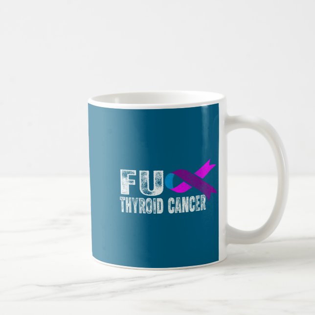 Thyroid Cancer Awareness Retro Thyroid Cancer Surv Coffee Mug (Right)