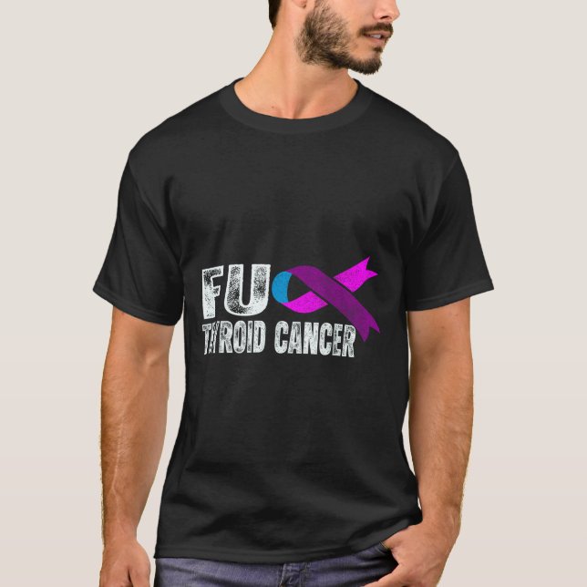Thyroid Cancer Awareness Retro Thyroid Cancer Surv T-Shirt (Front)