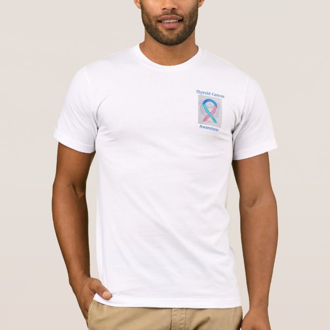 Thyroid Cancer Awareness Ribbon Angel Custom Tee (Front)