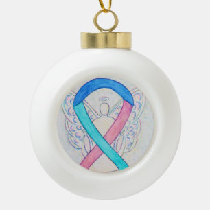 Thyroid Cancer Awareness Ribbon Angel Ornaments