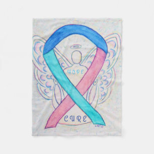 Thyroid Cancer Awareness Ribbon Art Blanket