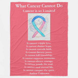 Thyroid Cancer Awareness Ribbon Art Chemo Blanket