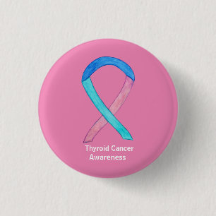 Thyroid Cancer Awareness Ribbon Custom Button Pins