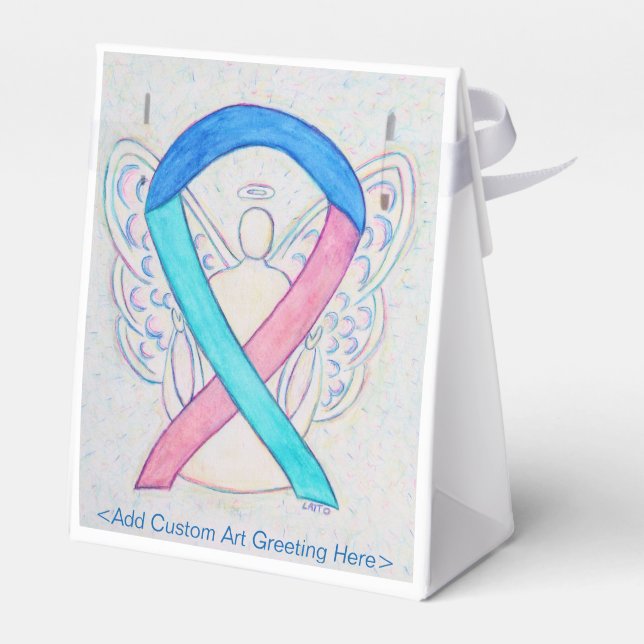 Thyroid Cancer Awareness Ribbon Party Favour Boxes (Back Side)