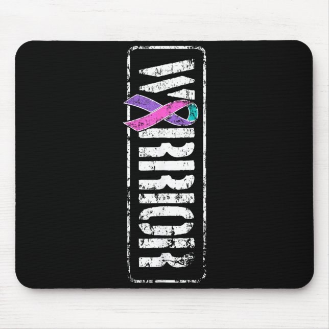 Thyroid Cancer Awareness - Sideways Military Mouse Pad (Front)