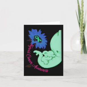 Thyroid Cancer Awareness Sunflower Elephant Costum Card