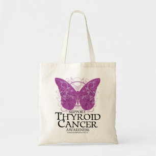 Thyroid Cancer Butterfly Tote Bag