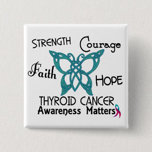Thyroid Cancer Celtic Butterfly 3 2 Inch Square Button