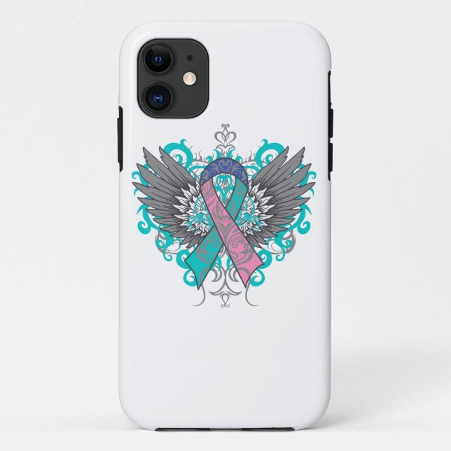 Thyroid Cancer Cool Wings Case-Mate iPhone Case (Back)