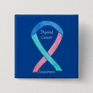Thyroid Cancer Custom Awareness Ribbon Pins