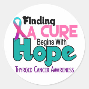 Thyroid Cancer HOPE 5 Classic Round Sticker