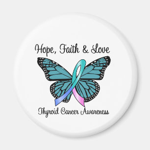 Thyroid Cancer Hope Butterfly Magnet