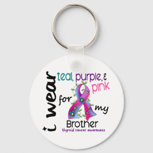 Thyroid Cancer I Wear Ribbon For My Brother 43 Keychain