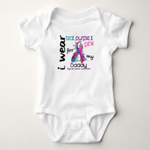 Thyroid Cancer I Wear Ribbon For My Daddy 43 Baby Bodysuit