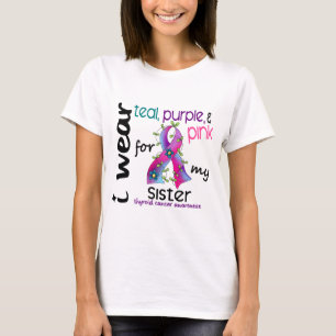 Thyroid Cancer I Wear Ribbon For My Sister 43 T-Shirt