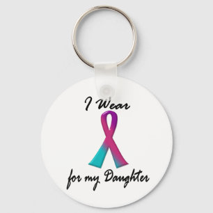 Thyroid Cancer I WEAR THYROID RIBBON 1 Daughter Keychain