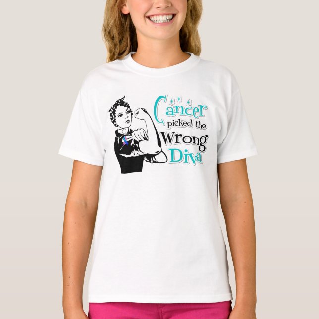 Thyroid Cancer Picked The Wrong Diva T-Shirt (Front)